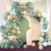 Dusty Blue Sage Green Balloon Arch Kit, Pastel Blue Green Sand White Gold Confetti Balloons Garland Kit for Baby Shower Wedding Bridal Boho Birthday Party Backdrop Decorations……