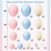 Gender Reveal Balloons Garland Kit, 124pcs Dusty Pink and Dusty Blue Sand White Balloons for Boy or Girl Gender Reveal Baby Shower Party Decoration…