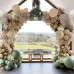 Sage Green White Sand Balloon Arch Kit, Sage Green Beige Sand White Chrome Gold with Gold Confetti Balloons for Birthday Wedding Baby Showr Bridal Shower Party Decorations…