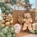 Sage Green White Sand Balloon Arch Kit, Sage Green Beige Sand White Chrome Gold with Gold Confetti Balloons for Birthday Wedding Baby Showr Bridal Shower Party Decorations…